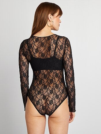 Body maniche lunghe in pizzo
