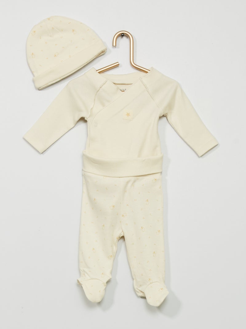 Body + pantaloni + berretto - 3 pezzi BIANCO - Kiabi