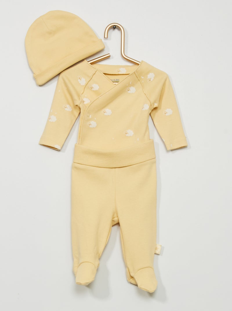 Body + pantaloni + berretto - 3 pezzi GIALLO - Kiabi