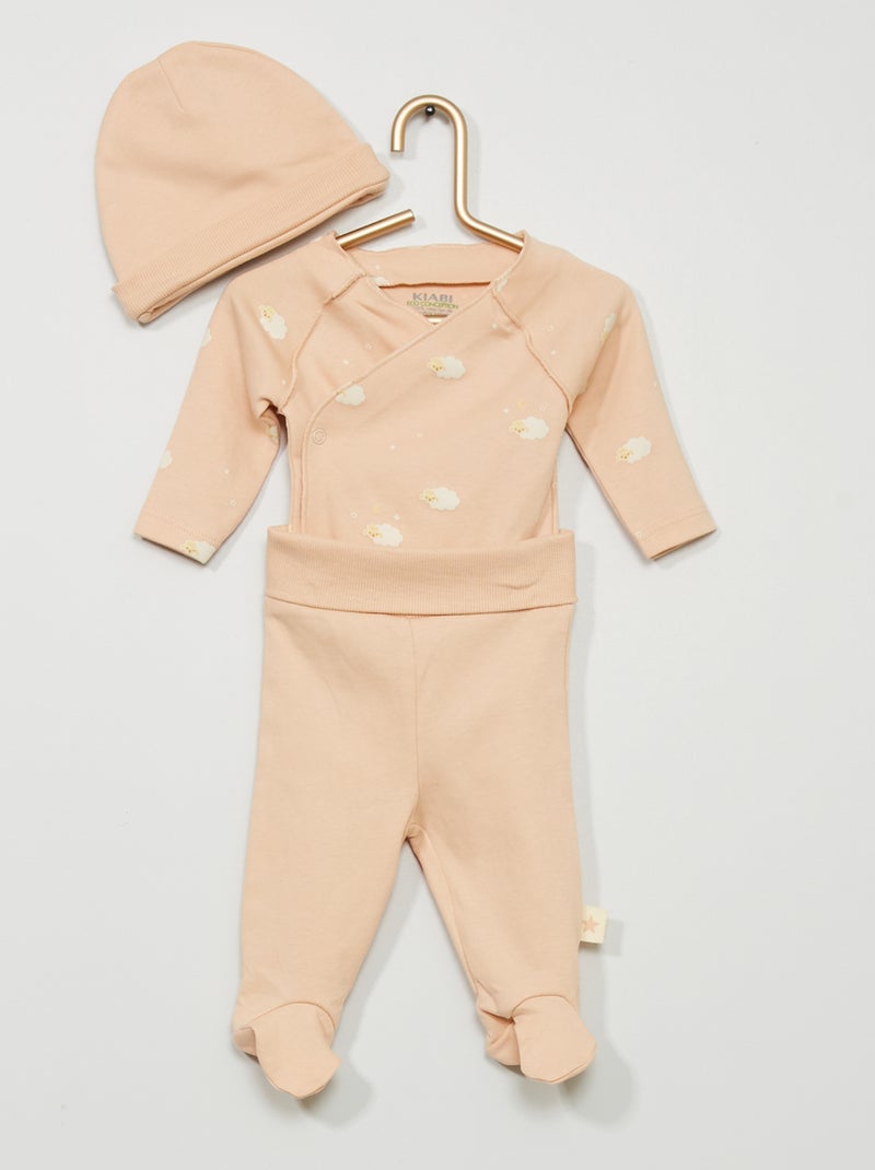 Body + pantaloni + berretto - 3 pezzi ROSA - Kiabi