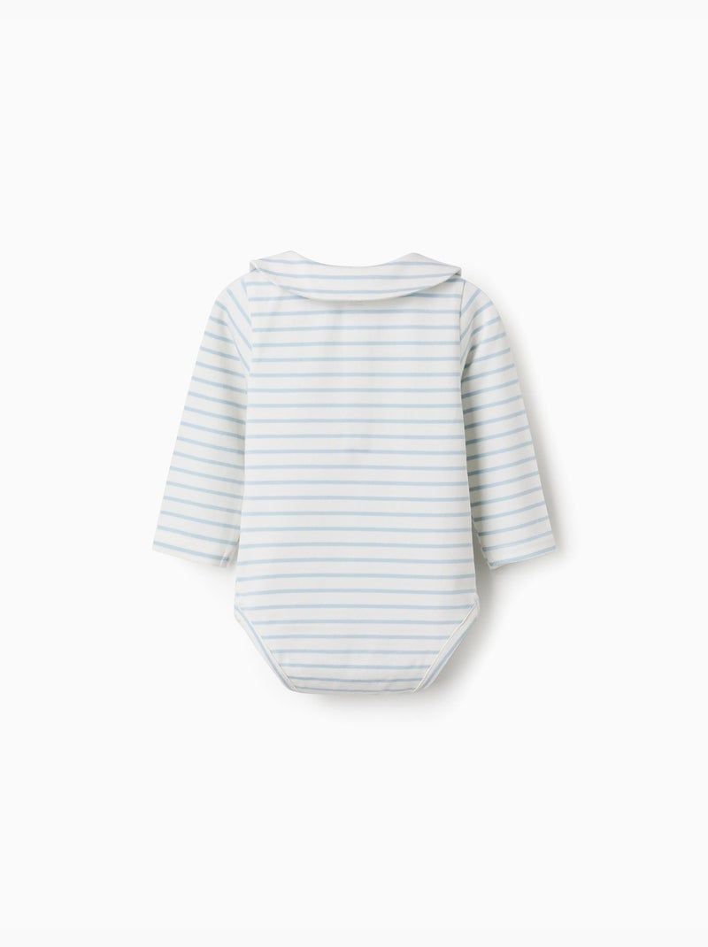 Body polo a manica lunga a righe Beige chiaro - Kiabi