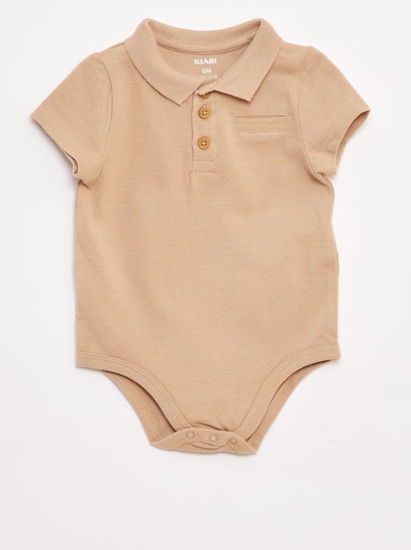 Body polo a maniche corte Beige - Kiabi