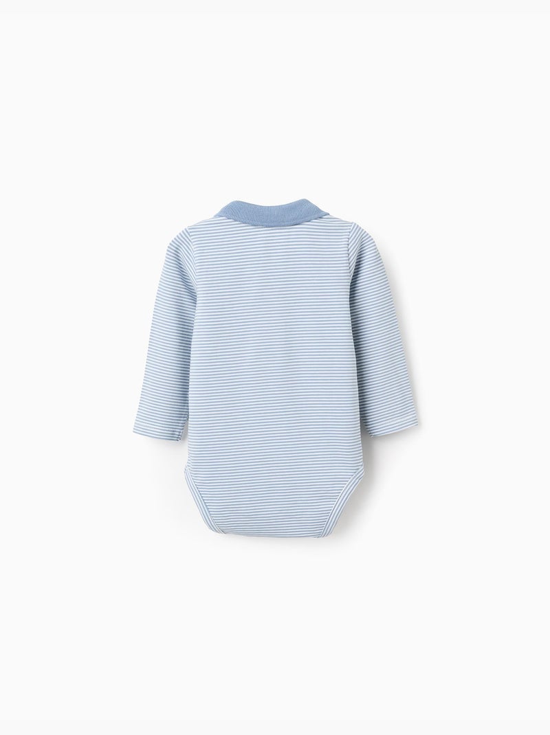 Body-polo a maniche lunghe con righe Blu chiaro - Kiabi