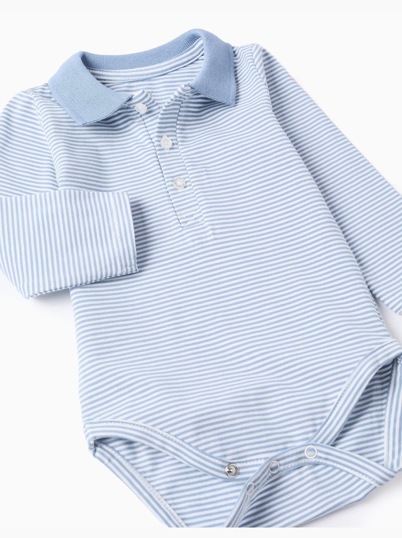 Body-polo a maniche lunghe con righe Blu chiaro - Kiabi