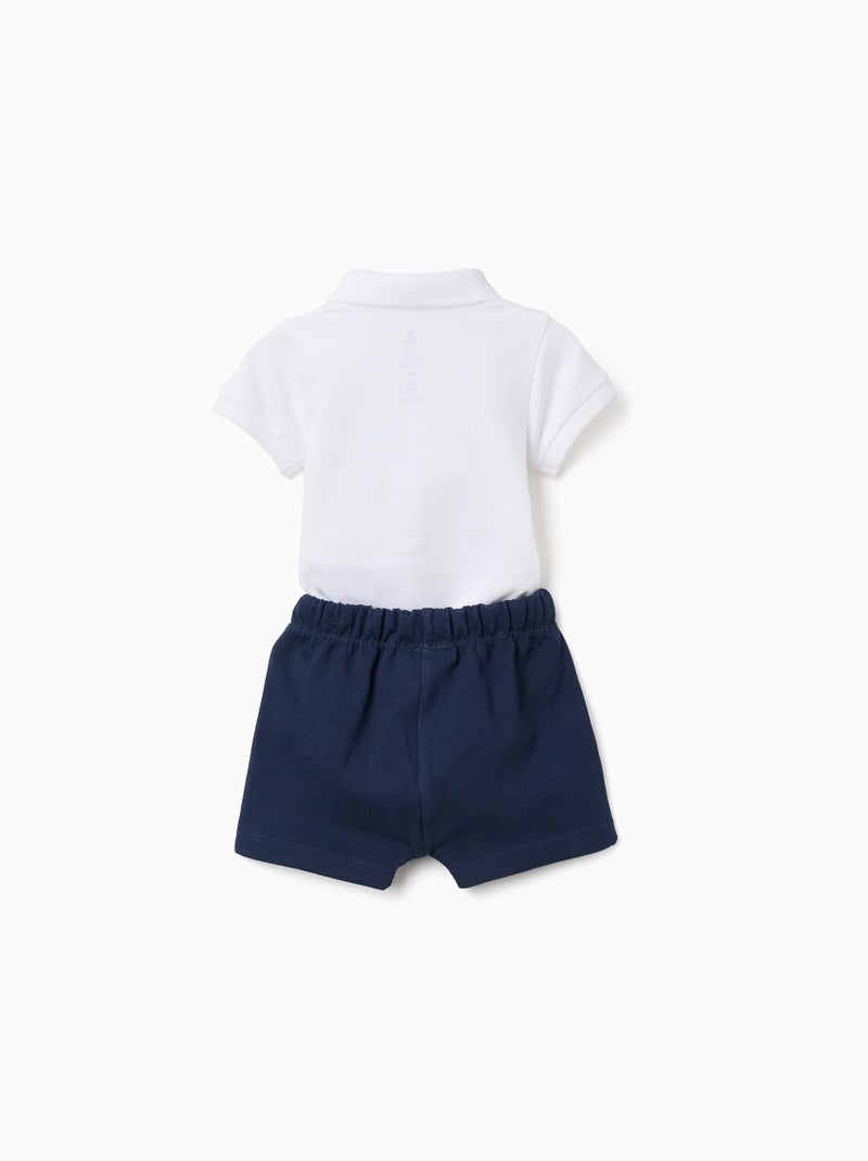 Body polo con stampa Mickey + pantaloncini Blu scuro - Kiabi