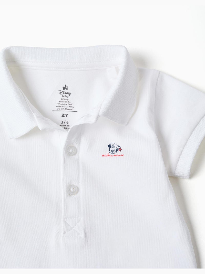 Body polo con stampa Mickey + pantaloncini Blu scuro - Kiabi