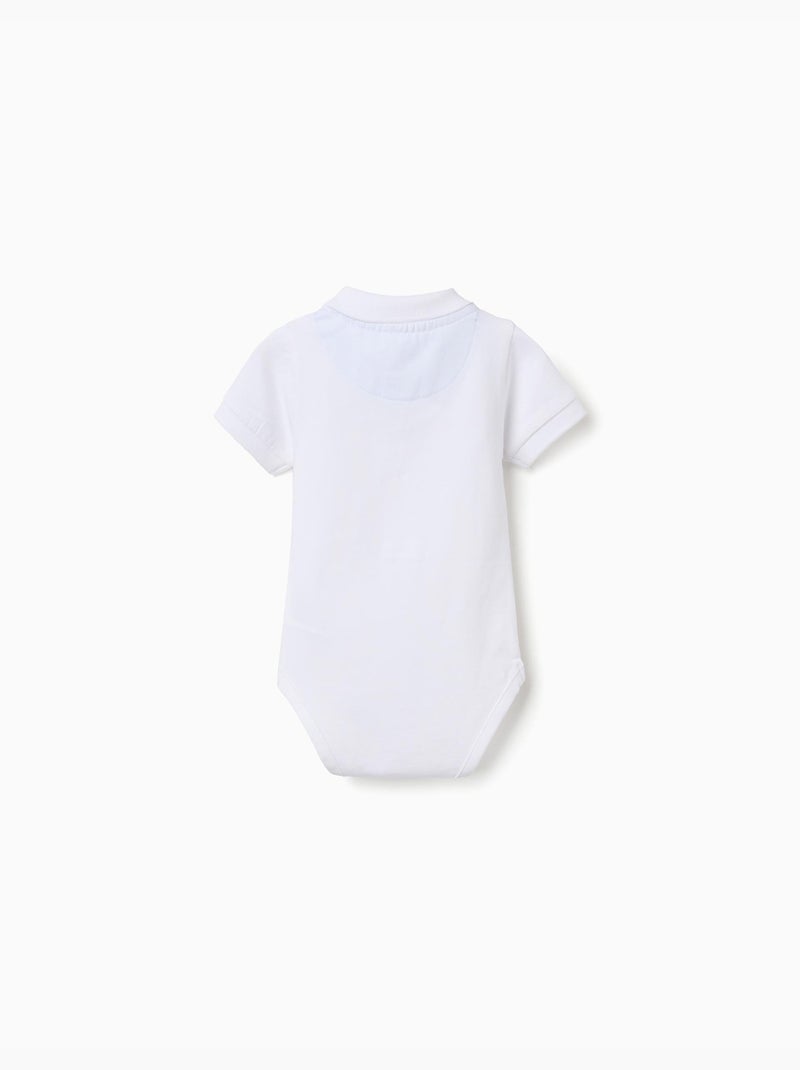 Body polo in cotone a manica corta Bianco - Kiabi