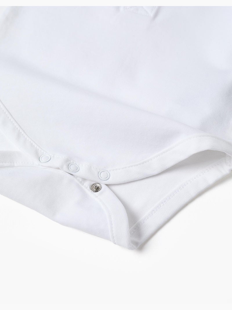 Body polo in cotone a manica corta Bianco - Kiabi