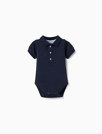 Body polo in cotone a manica corta