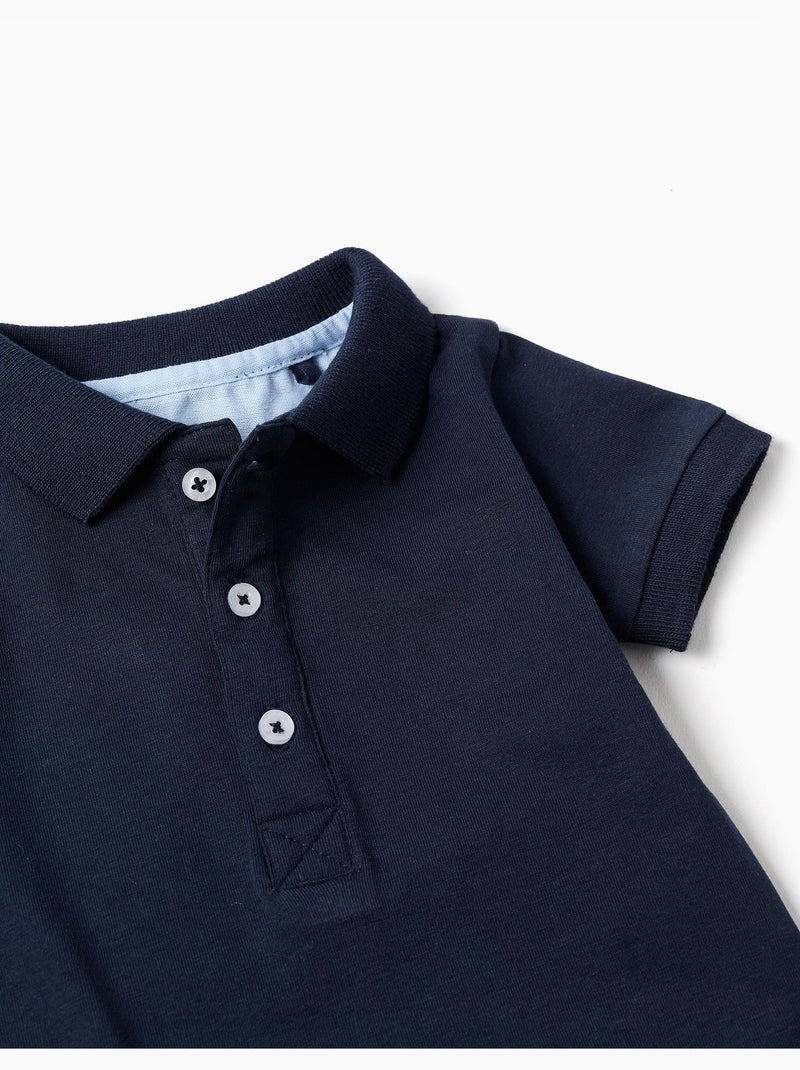 Body polo in cotone a manica corta Blu scuro - Kiabi