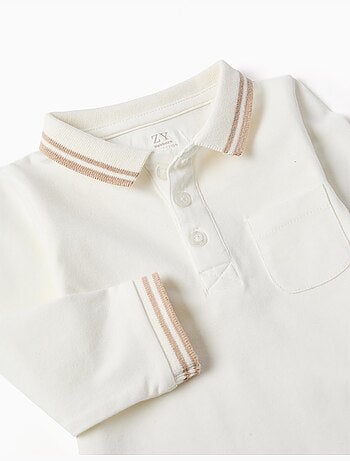 Body-polo in cotone a manica lunga a righe
