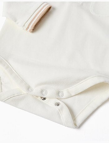 Body-polo in cotone a manica lunga a righe