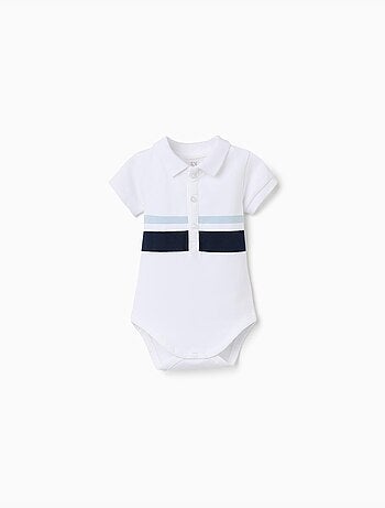 Body polo in cotone a righe