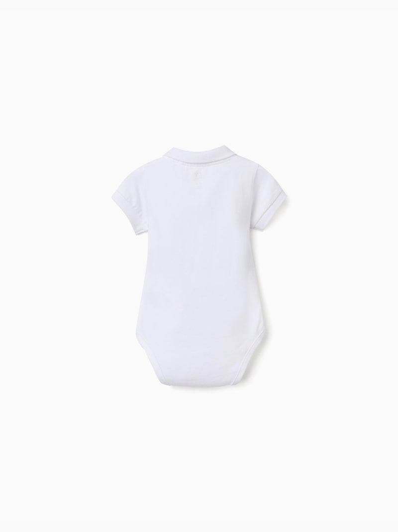 Body polo in cotone a righe Bianco - Kiabi