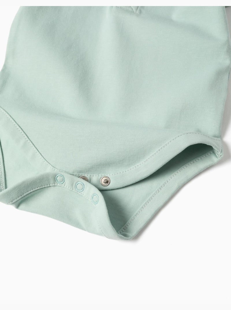 Body polo in cotone a righe Verde chiaro - Kiabi