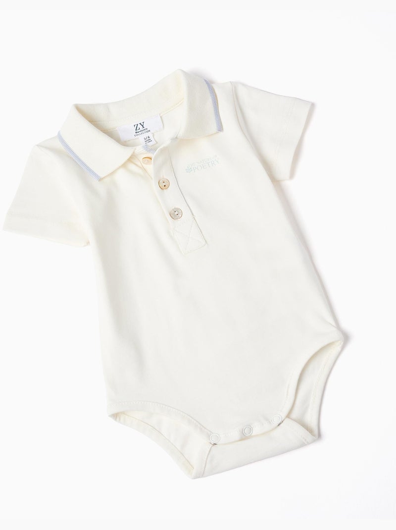 Body polo + pantaloncini a righe B&S Bianco - Kiabi