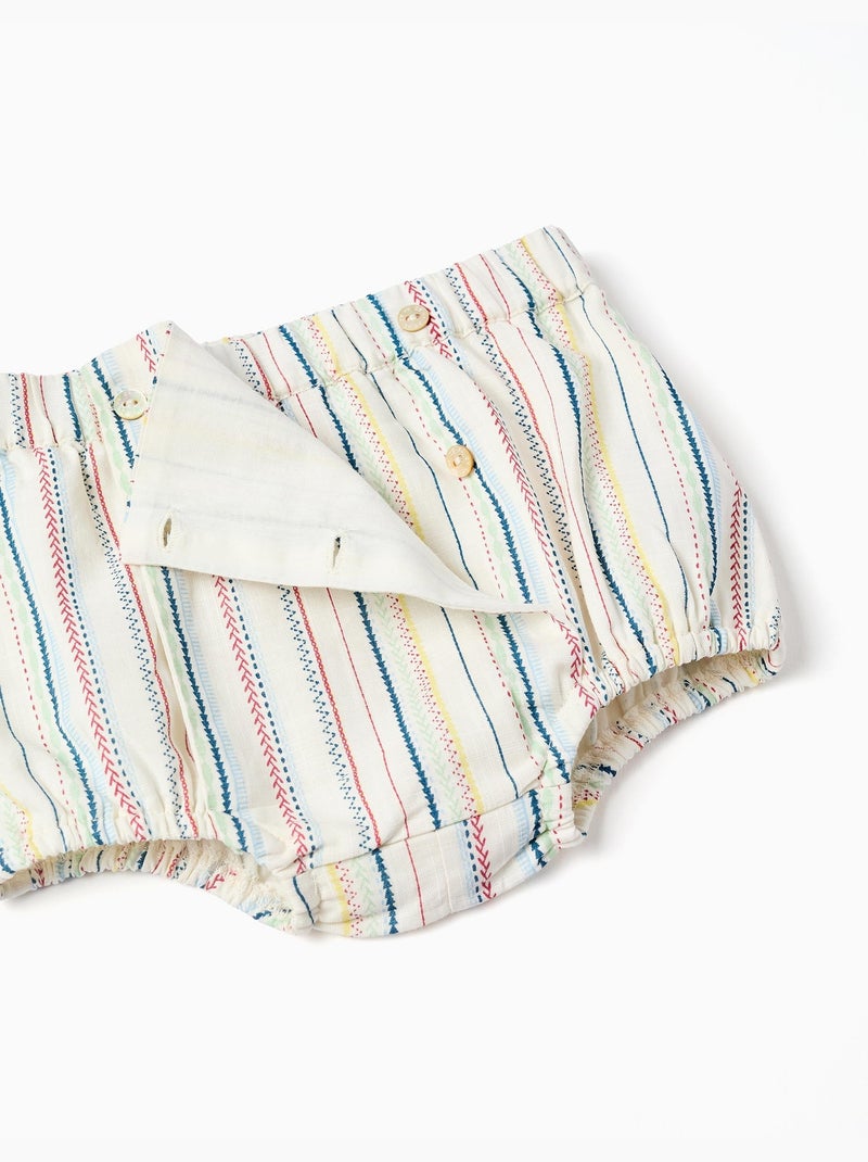Body polo + pantaloncini a righe B&S Bianco - Kiabi