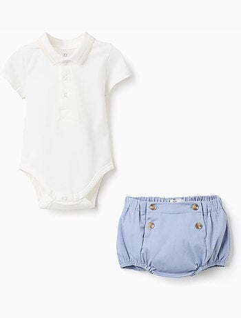 Body polo + Pantaloncini in twill