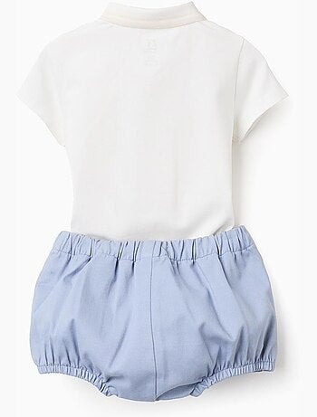 Body polo + Pantaloncini in twill