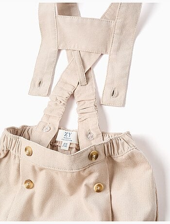 Body polo + pantaloncini in velluto a coste