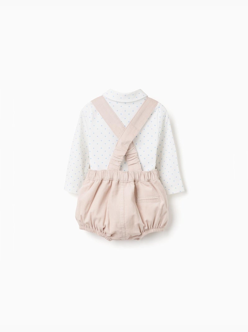Body polo + pantaloncini in velluto a coste Grigio chiaro - Kiabi