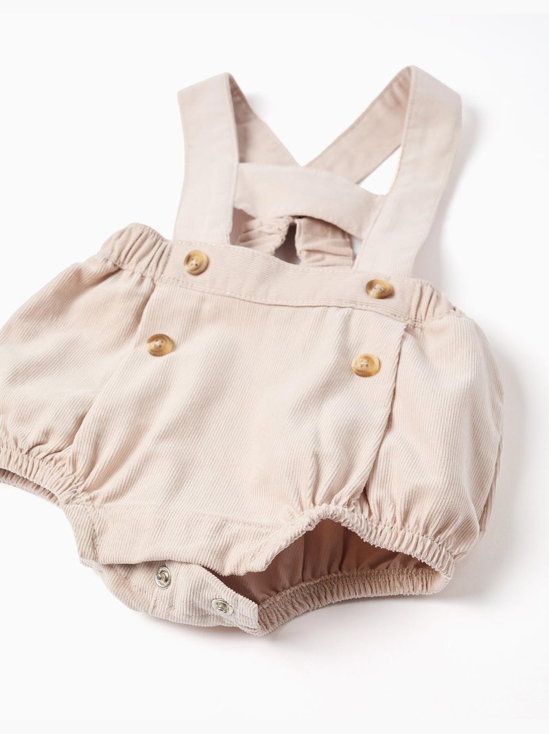Body polo + pantaloncini in velluto a coste Grigio chiaro - Kiabi