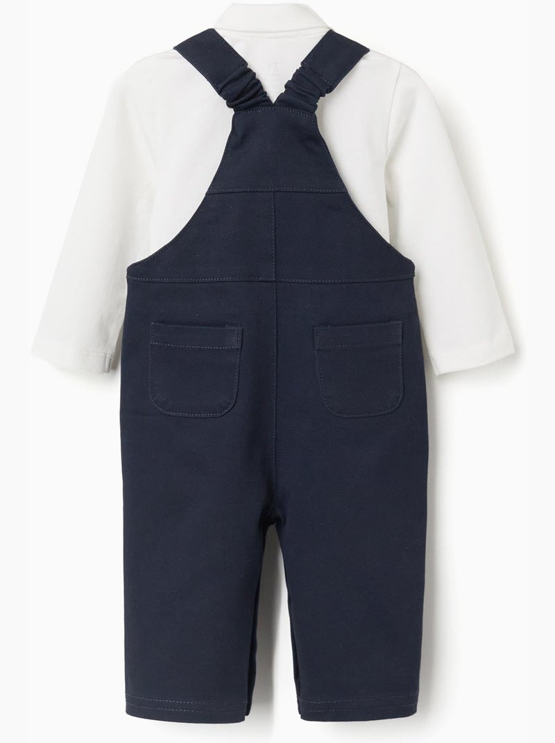 Body + salopette in twill Blu scuro - Kiabi