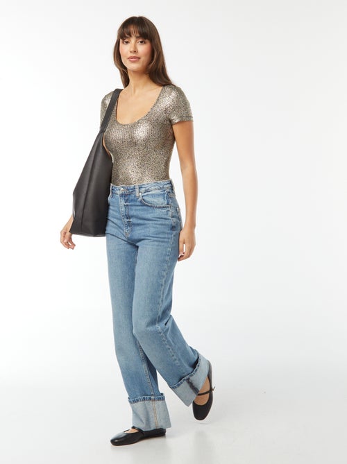 Body screziato a maniche corte - Kiabi