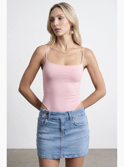 Body senza maniche in nylon con scollo quadrato dilvin - Kiabi
