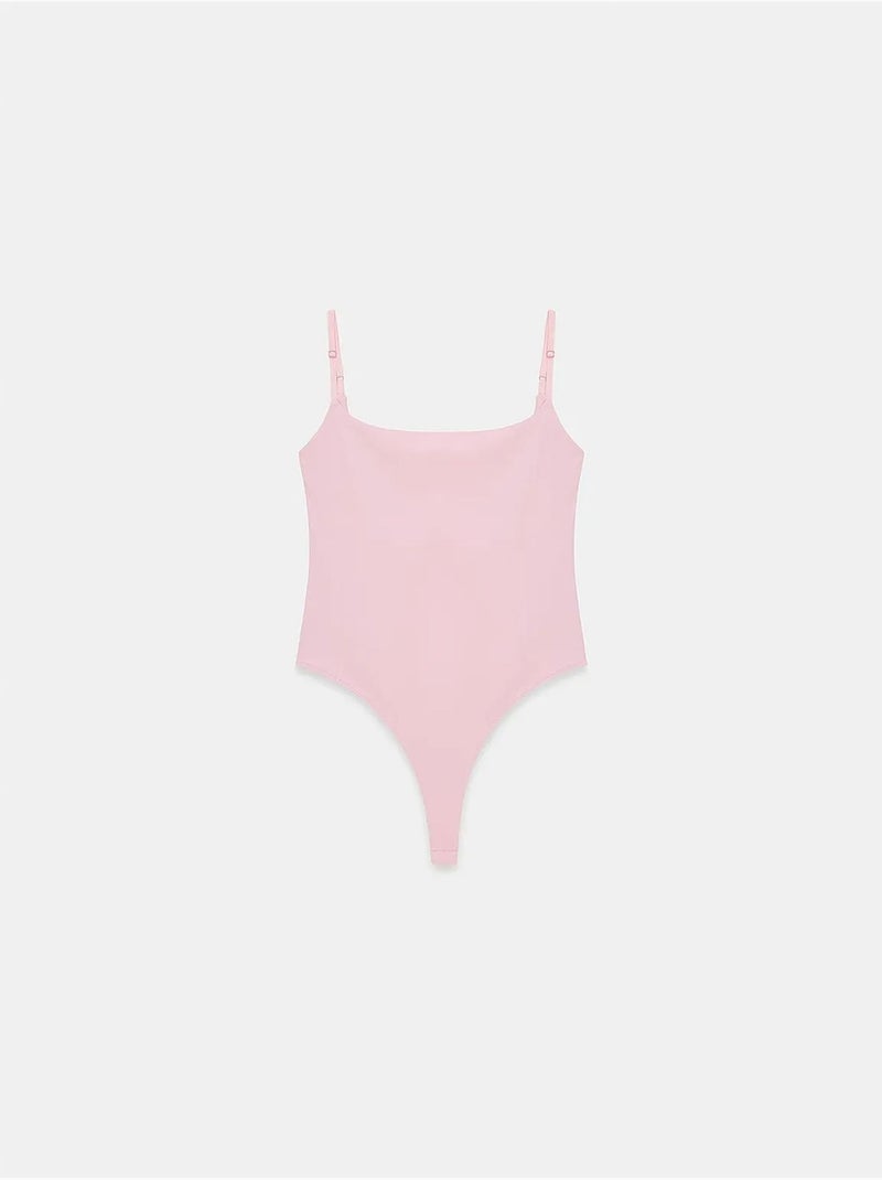 Body senza maniche in nylon con scollo quadrato dilvin Rosa confetto - Kiabi