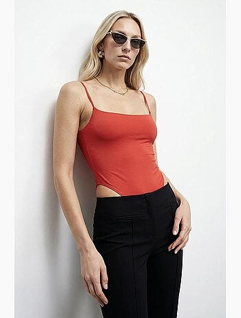 Body senza maniche in nylon con scollo quadrato dilvin