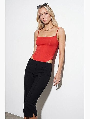 Body senza maniche in nylon con scollo quadrato dilvin