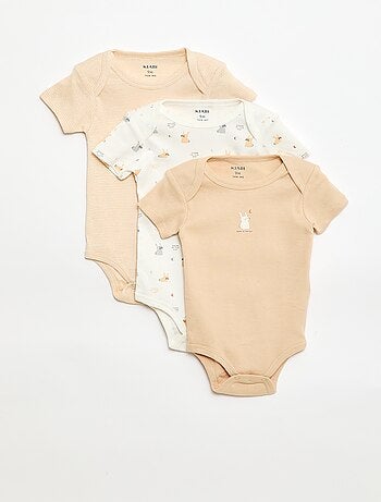 Body stampati in cotone - set da 3
