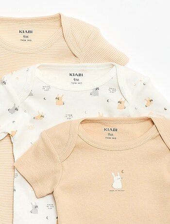 Body stampati in cotone - set da 3