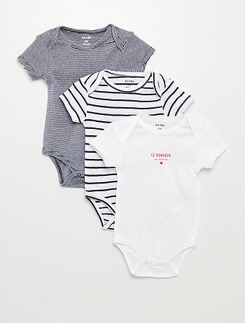 Body stampati in cotone - set da 3