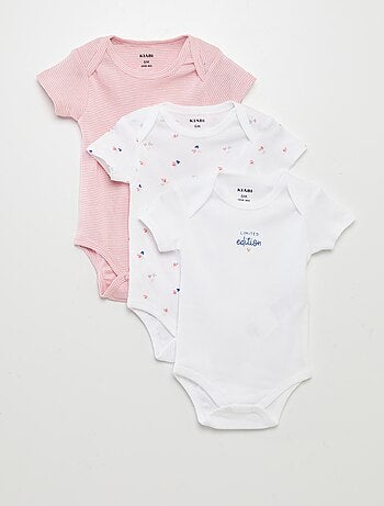 Body stampati in cotone - set da 3