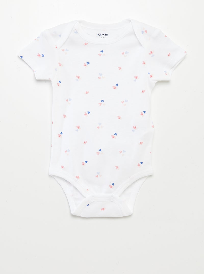 Body stampati in cotone - set da 3 BIANCO - Kiabi