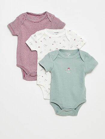Body stampati in cotone - set da 3