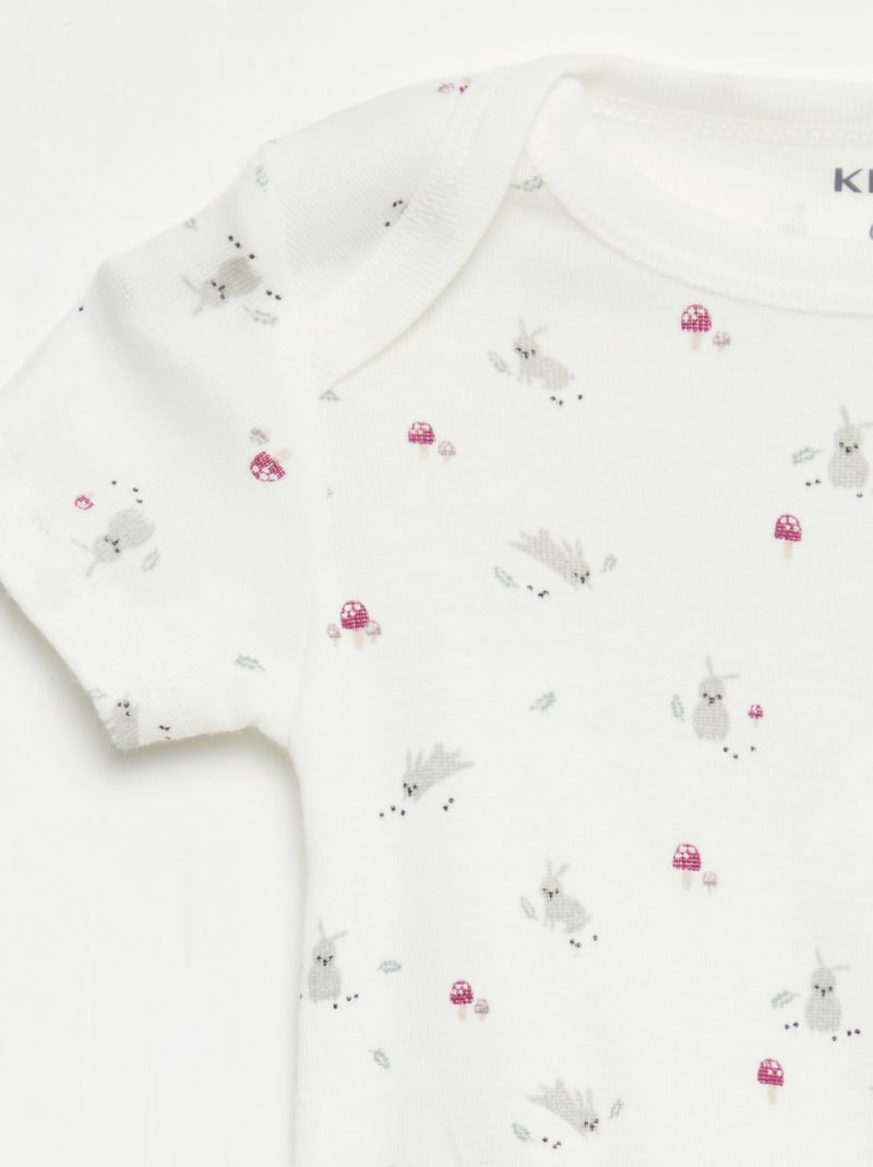 Body stampati in cotone - set da 3 Bianco - Kiabi