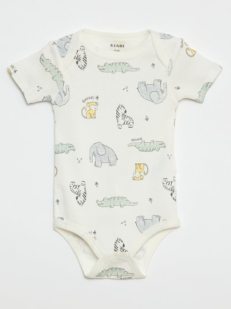 Body stampati in cotone - set da 3 Bianco - Kiabi