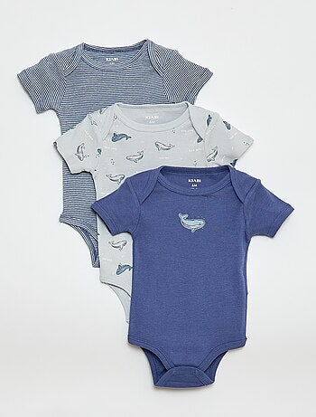 Body stampati in cotone - set da 3
