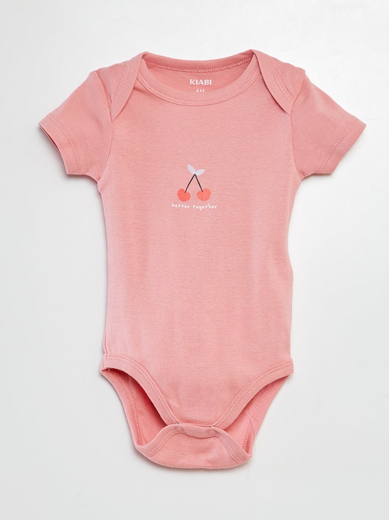 Body stampati in cotone - set da 3 ROSA - Kiabi