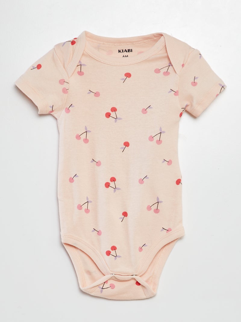 Body stampati in cotone - set da 3 ROSA - Kiabi