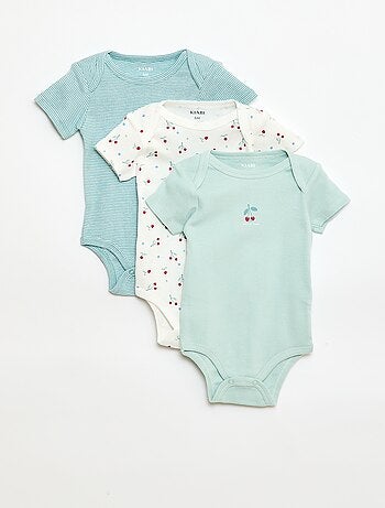 Body stampati in cotone - set da 3