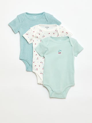 Body stampati in cotone - set da 3