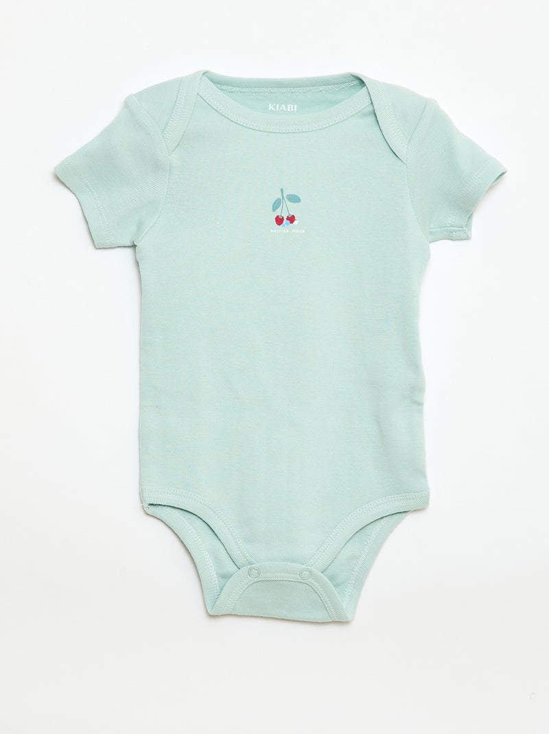 Body stampati in cotone - set da 3 Verde - Kiabi