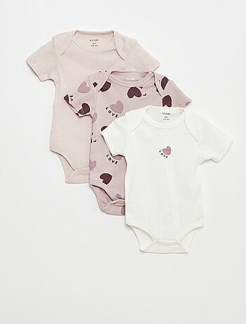 Body stampati in cotone - set da 3