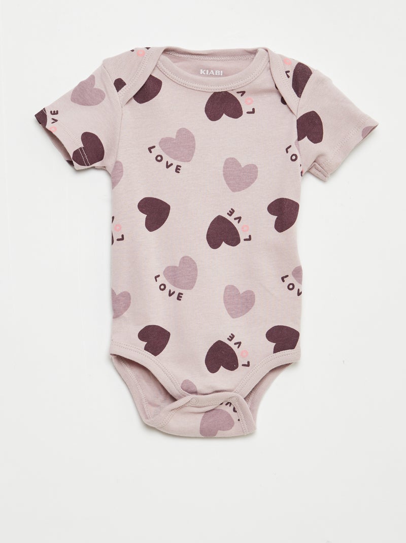 Body stampati in cotone - set da 3 Viola - Kiabi