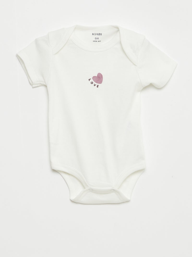 Body stampati in cotone - set da 3 Viola - Kiabi