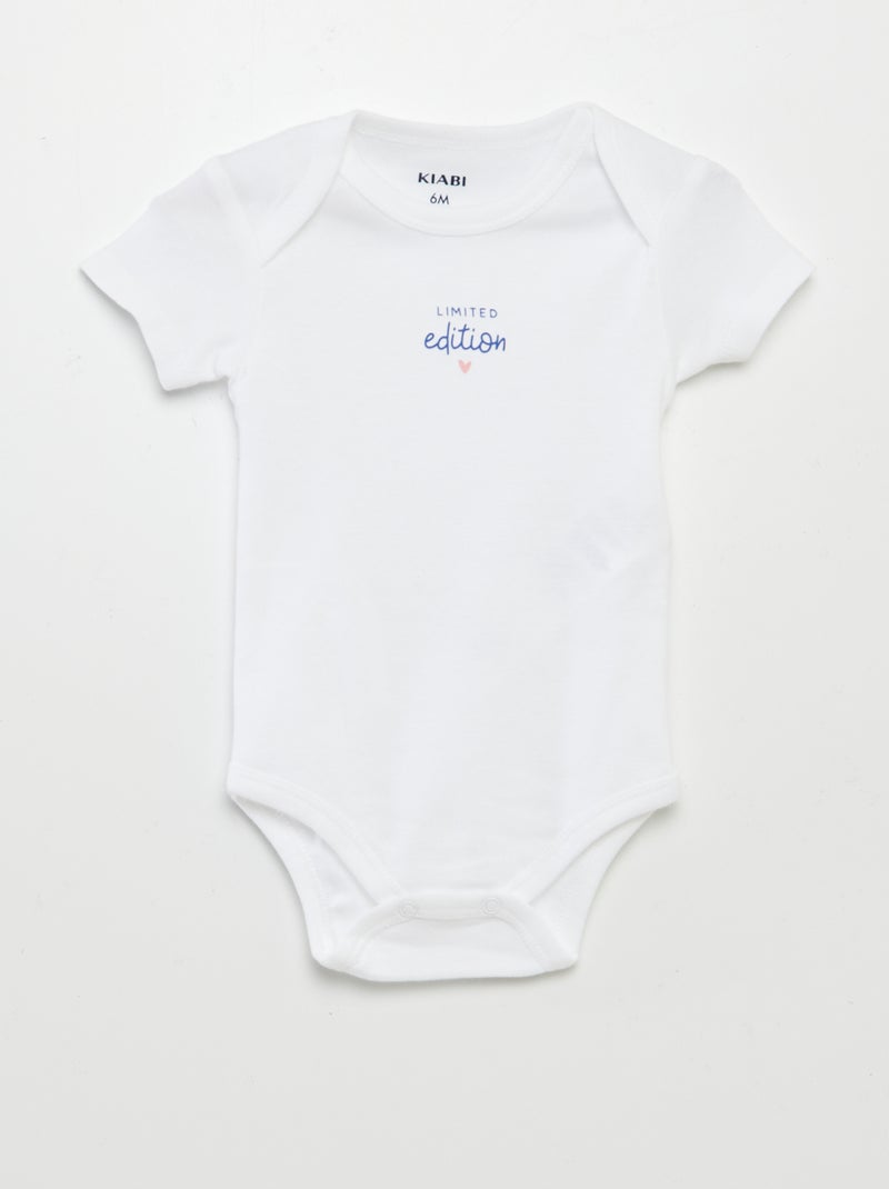 Body stampati in cotone - set di 3 BIANCO - Kiabi